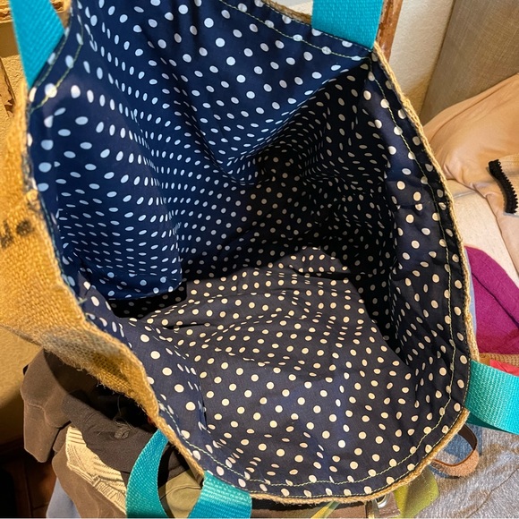 Burlap lined Costa Rico Java  Market Tote Bag - Picture 4 of 10